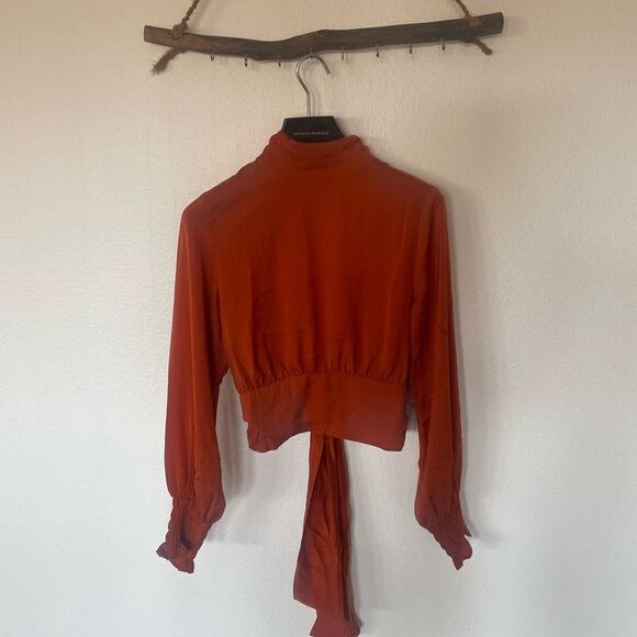 Orange open back blouse - Picture 5 of 6